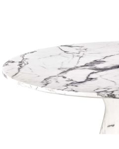 Turner Marble Effect Dining Table - White