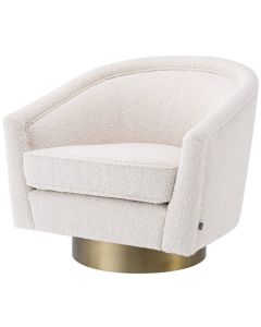 Catene Swivel Chair in Boucle Cream
