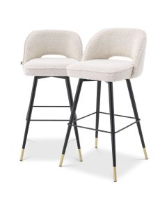 Cliff Bar Stool in Boucle Cream Set of 2