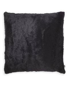 Alaska Square Faux Fur Cushion in Black