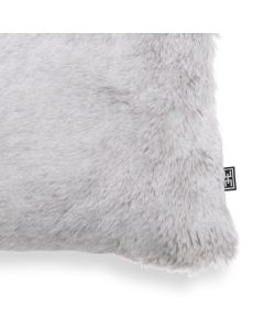 Alaska Square Faux Fur Cushion in Silver