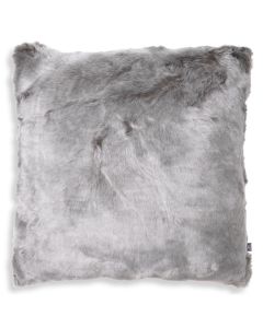 Alaska Square Faux Fur Cushion in Grey