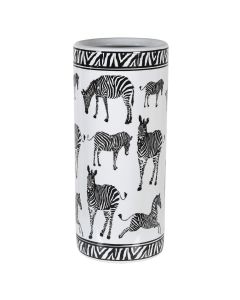Zebra Black & White Ceramic Umbrella Stand