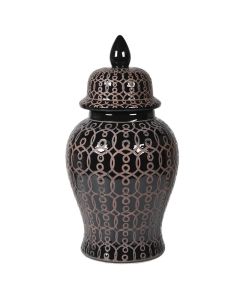 Luxe Black Ginger Jar with Lid