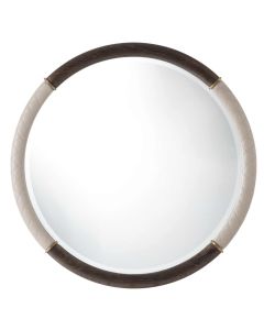 Round Wall Mirror Devona in Leather