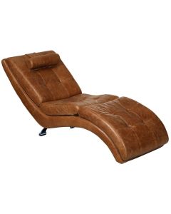 Rufford Leather Chaise Lounge Chair