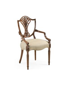 Dining Chair with Arms Sheraton in Mahogany - Mazo