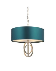 Vermont Silver Pendant Light in Teal
