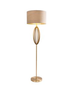Olive Floor Lamp in Antique Brass