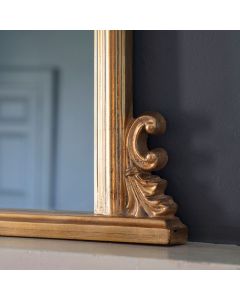 Chapel Arched Overmantle Mirror - Gold