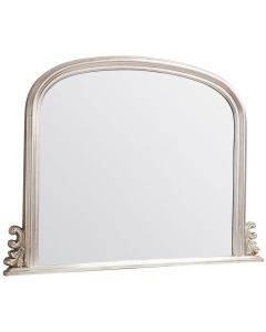 Chapel Arched Overmantle Mirror - Silver