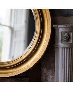Littlebrook Wooden Round Mirror - Gold