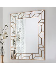 Plum Geometric Wall Mirror - Gold