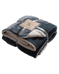 Montague Sherpa Throw Blanket in Grey