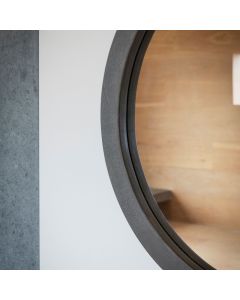 Oakey Round Faux Concrete Mirror