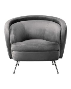 Chepstow Tub Chair in Grey Velvet