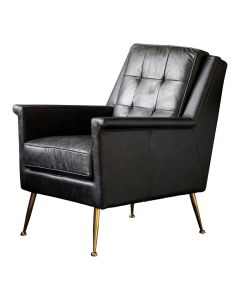 Saltford Black Leather Armchair