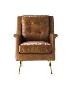 Saltford Brown Leather Armchair