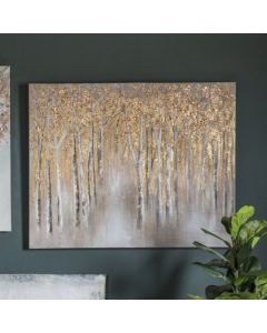 Gold Birch Trees Canvas