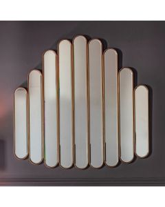 Hannah Art Deco Overmantle Mirror - Gold