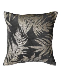 Campden Metallic Leaves Cushion in Grey