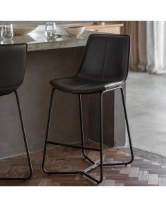 Industrial Counter Stool in Charcoal Set of 2