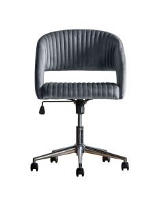Marylebone Charcoal Grey Velvet Swivel Chair