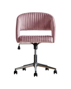 Marylebone Pink Velvet Swivel Chair