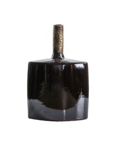 Malbec Black Flask Vase