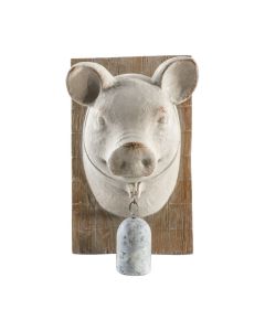 Pig Head Ornament with Bell
