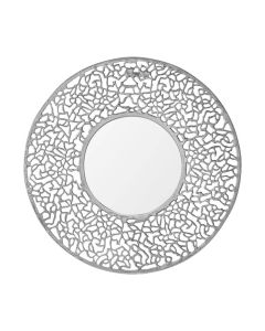 Caledonia Large Round Mirror in Silver