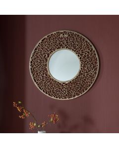Caledonia Large Round Mirror in Gold