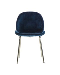 Denmark Velvet Dining Chair in Blue Set of 2