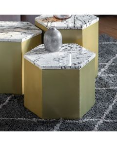 Barnet Small Side Table in Gold