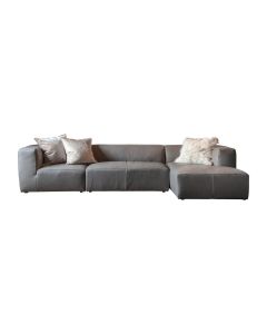Magdalene Leather Corner Sofa in Grey