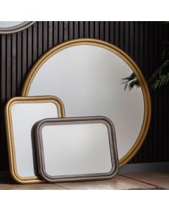 Alloa Large Round Wall Mirror in Brass
