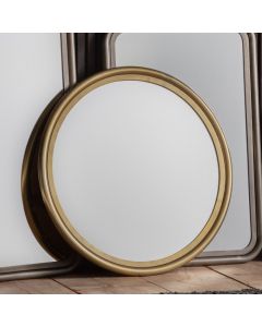 Alloa Small Round Wall Mirror in Brass