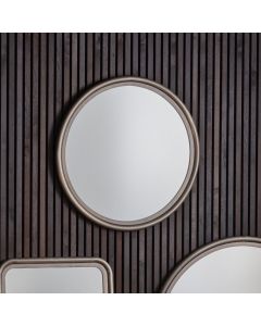 Alloa Small Round Wall Mirror in Zinc