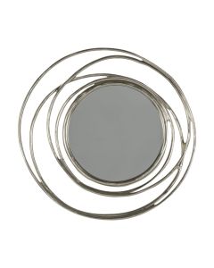 Bow Large Silver Round Wall Mirror