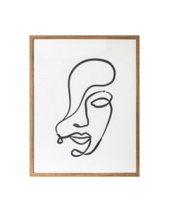 Face Silhouette Line Drawing Framed Print