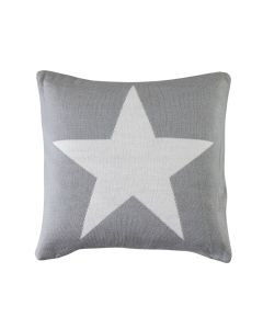 Star Knitted Cushion Grey 45x45cm