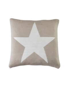 Star Knitted Cushion Taupe 45x45cm