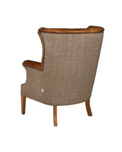 Winchester Chair Leather and Harris Tweed