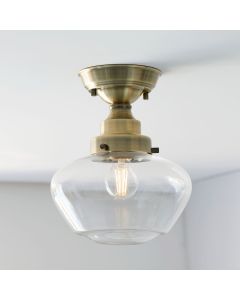 Eden Clear Glass Ceiling Light in Brass