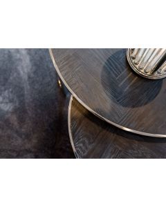Blackbone Black Nesting Coffee Table with Silver Legs
