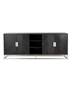 Blackbone Black & Silver Sideboard with Shelves