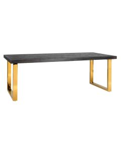 Blackbone Black Dining Table with Gold Legs 220cm