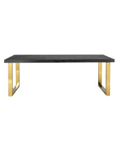 Blackbone Black Dining Table with Gold Legs 220cm