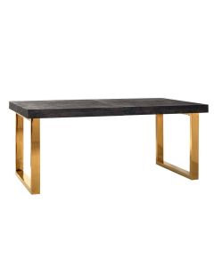 Blackbone Extendable Black Dining Table with Gold Legs
