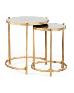 √É‚Ä∞glomis√É¬© & bronze iron round nest of two tables 